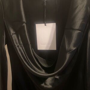 Retrofete Black Anna Cowl Neck Evening Dress